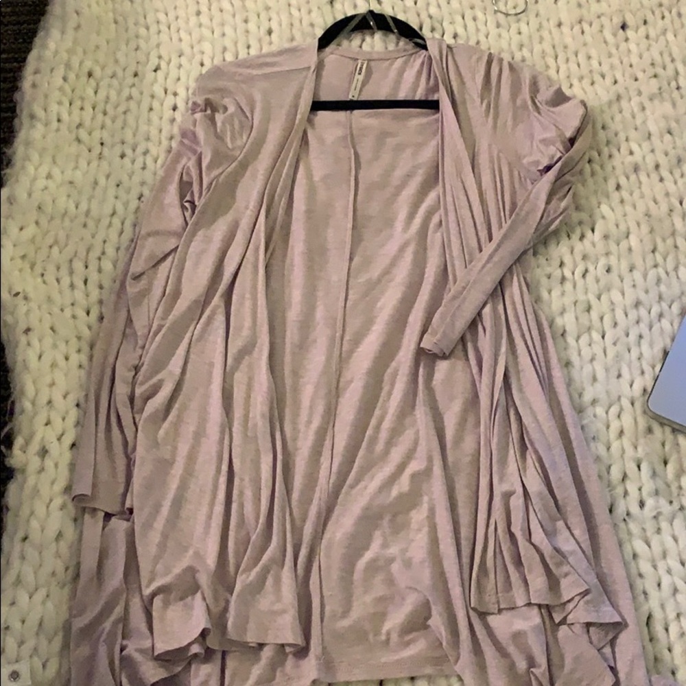 Lavender knee length cardigan